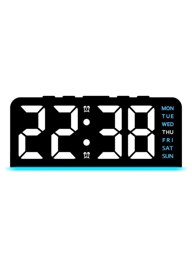 أوشيما ساعة منبه رقمية مع عرض درجة الحرارة، ساعة رقمية ذكية LED مع مؤقت نوم بضوء محيط ووظيفة الاسترخاء لمدة 12/24 ساعة، ساعة منبه مزدوجة على طاولة الحائط أو سرير، ساعة منبه لمنزل الأطفال وكبار السن - Image 1